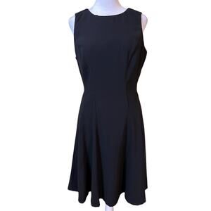White House Black Market Black Sleeveless Pleated Fit and Flare Dress Size 8 NWT